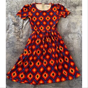 Retro A-line 1960 pattern Day/Night Dress Small